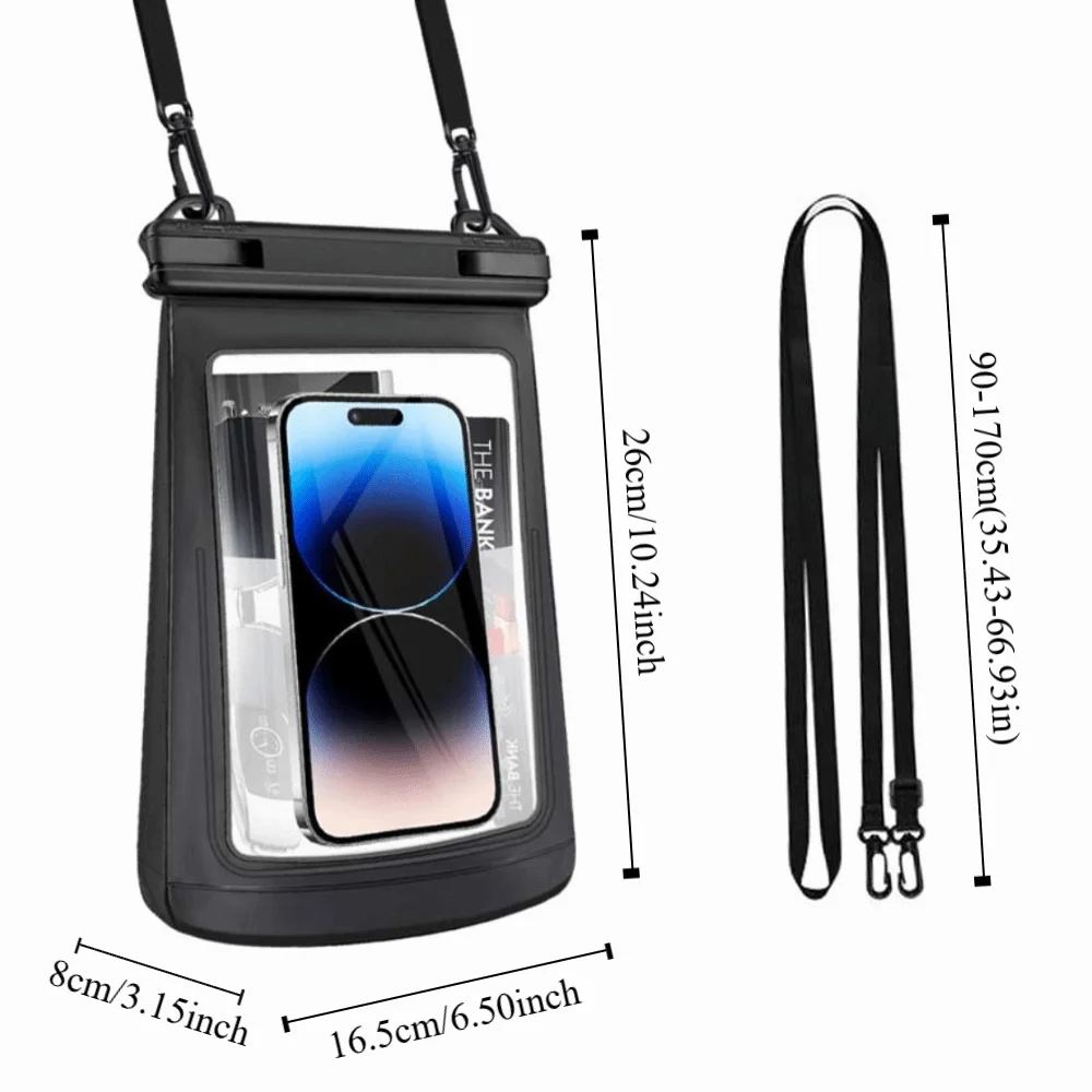 Touchable Screen Waterproof Mobile Phone Bag Transparent PVC Phone Protector Pouch Universal Crossbody with Lanyard view 5