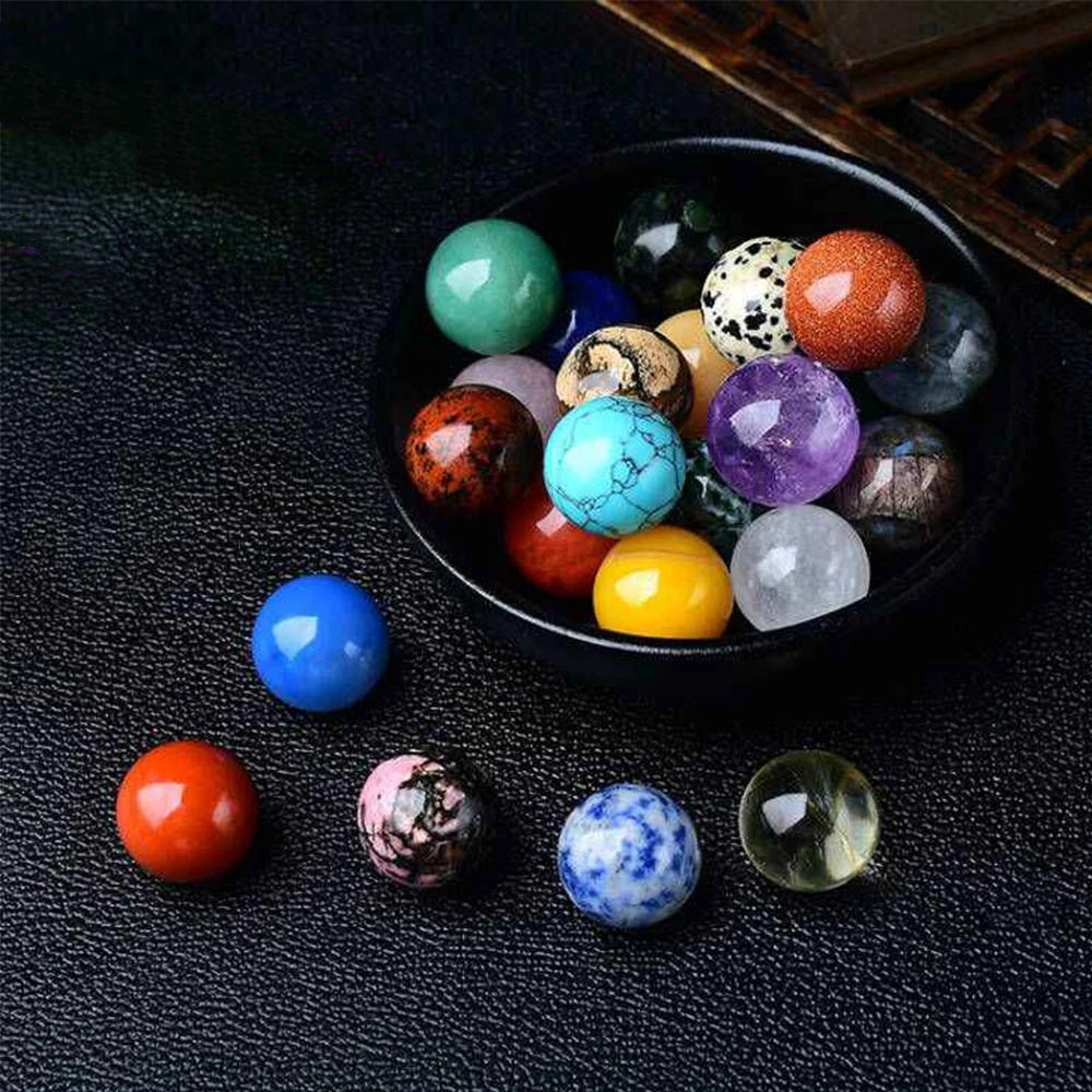 1-5Pcs Dia 30mm Natural Purple Pink White Crystal Ball Yellow Green Red Stone Ball Craftsmanship Home Decor DIY Handmade Gift