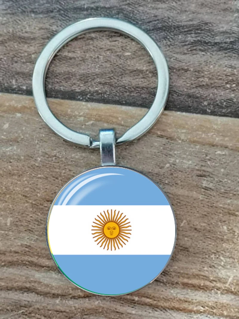 South American National Flag Keychain Brazil Chile Argentina Peru Colombia National Flag Metal Keychain Tourism National Souveni