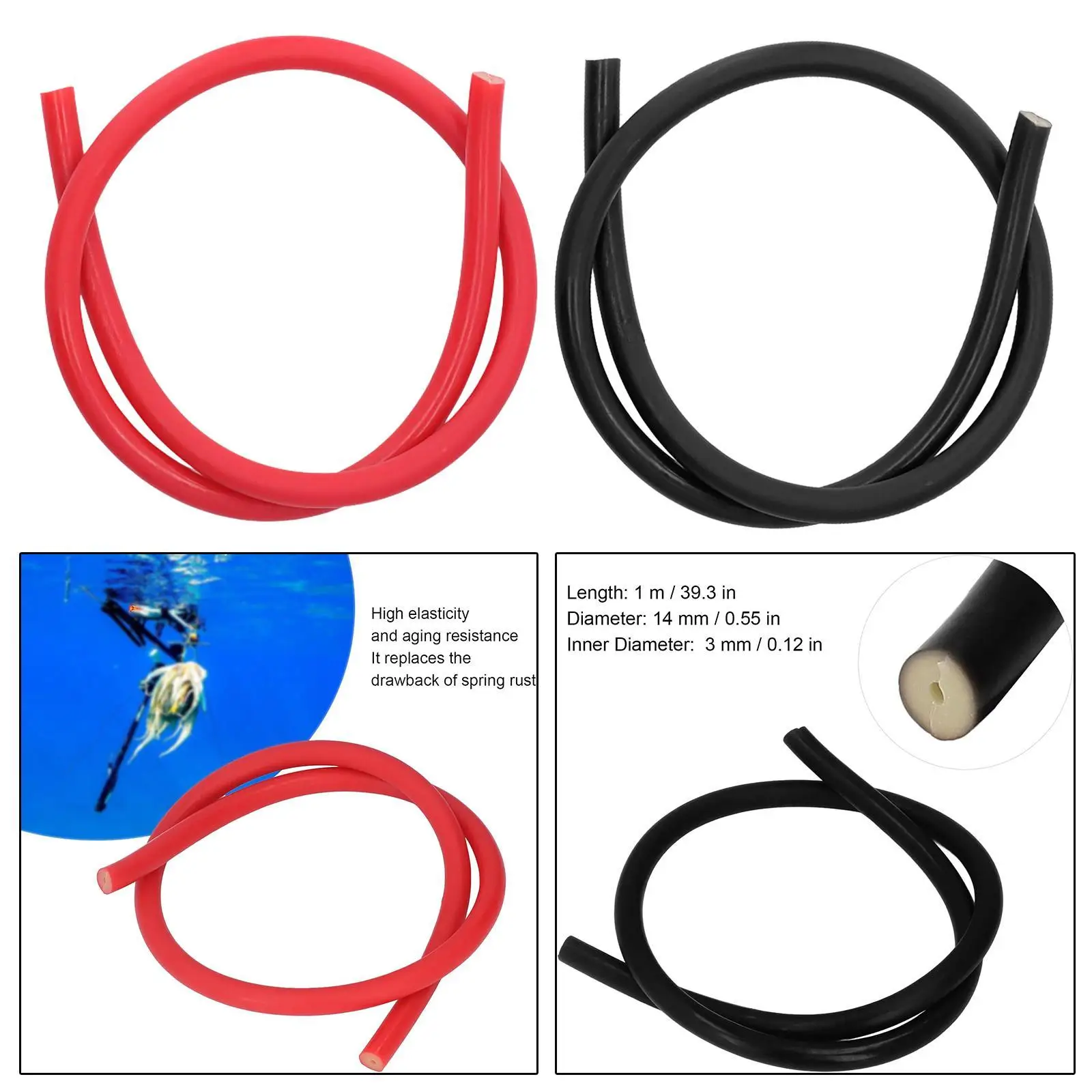 

Speargun Band Latex Rubber Tubing Multifunctional Latex Heavy Duty Wishbone Band for Diving Scuba Ice Fishing Bowfishing Hunting