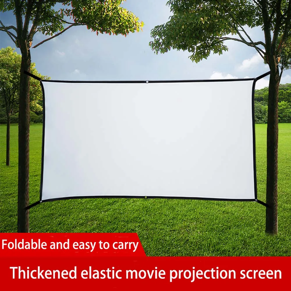 Thinyo Foldable portable extended sidebands for indoor and outdoor use polyester soft projection screen 60 72 84 100 120 150inch