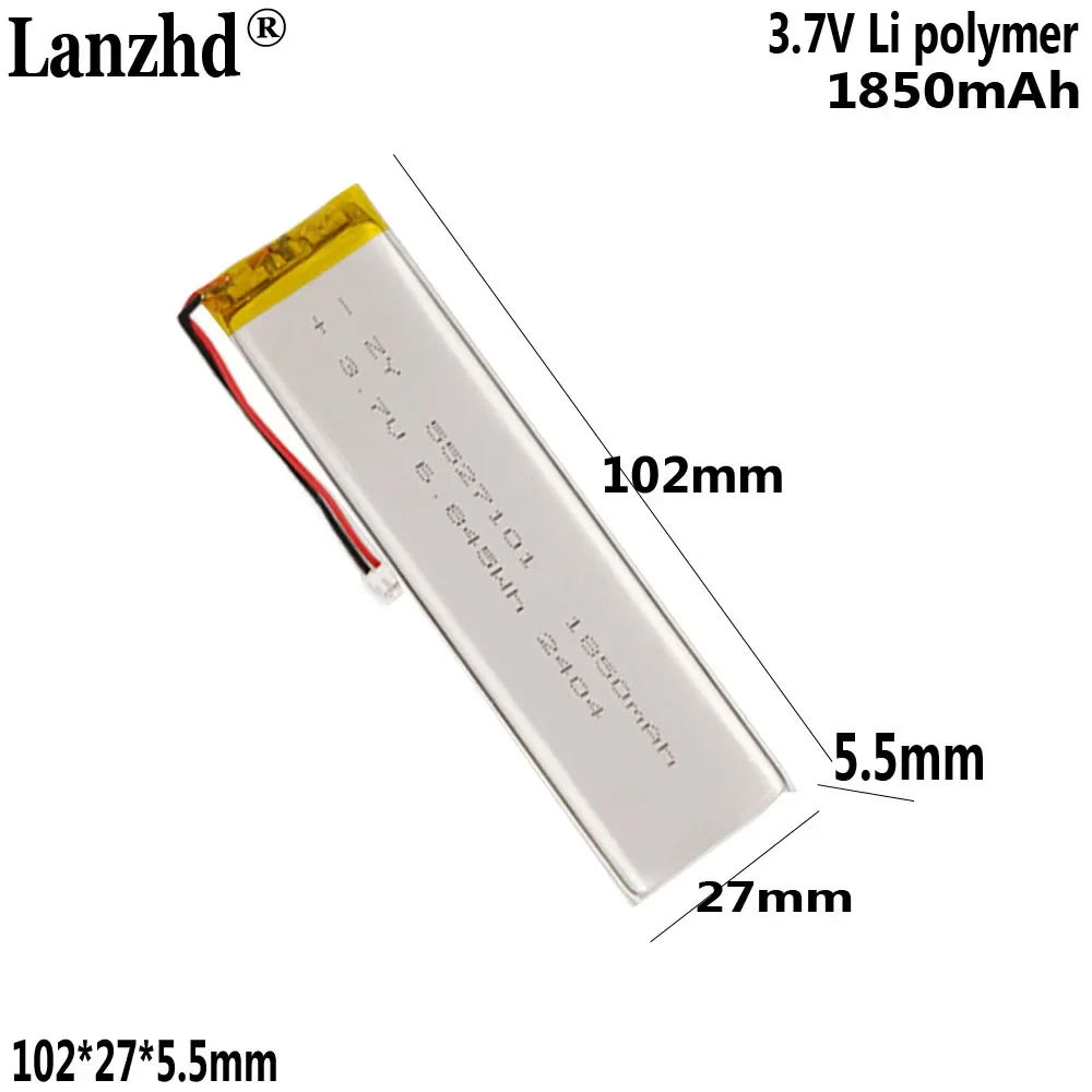 

3.7v lithium battery For sensor light smart light wireless keyboard wall lamp long bar wardrobe light 5527101 1850mah