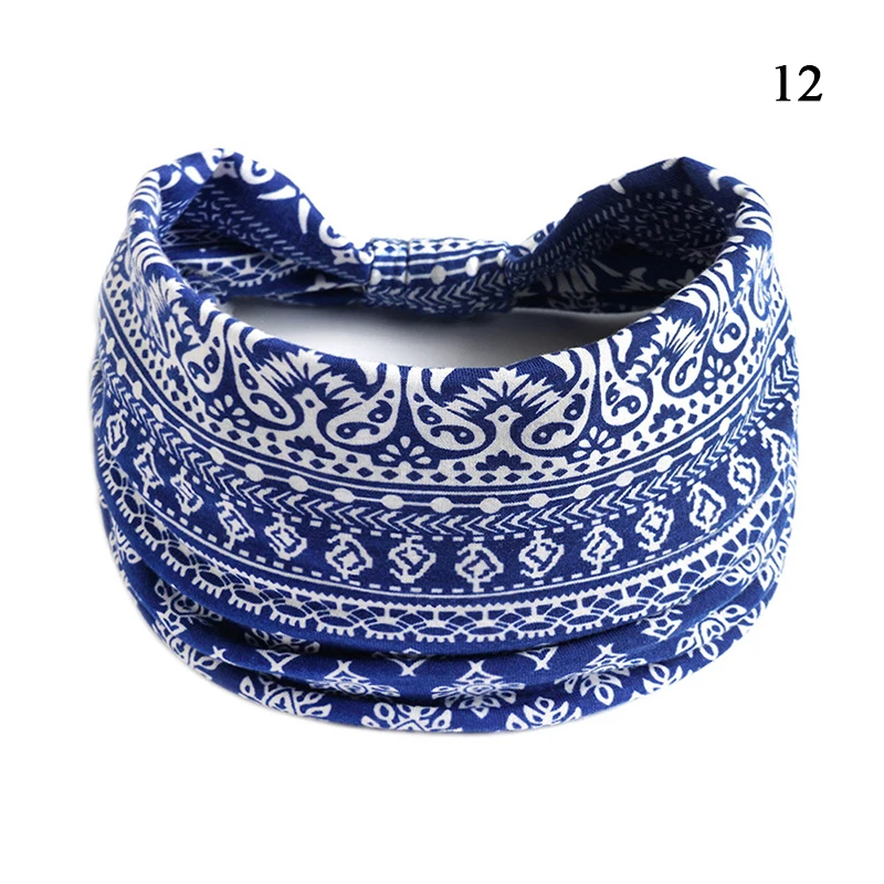 Bohemian Wide Cotton Stretch Headbands Women Headwrap Turban Headwear Bandage Hairbands Bandana Wide Headbands Hair Accessories