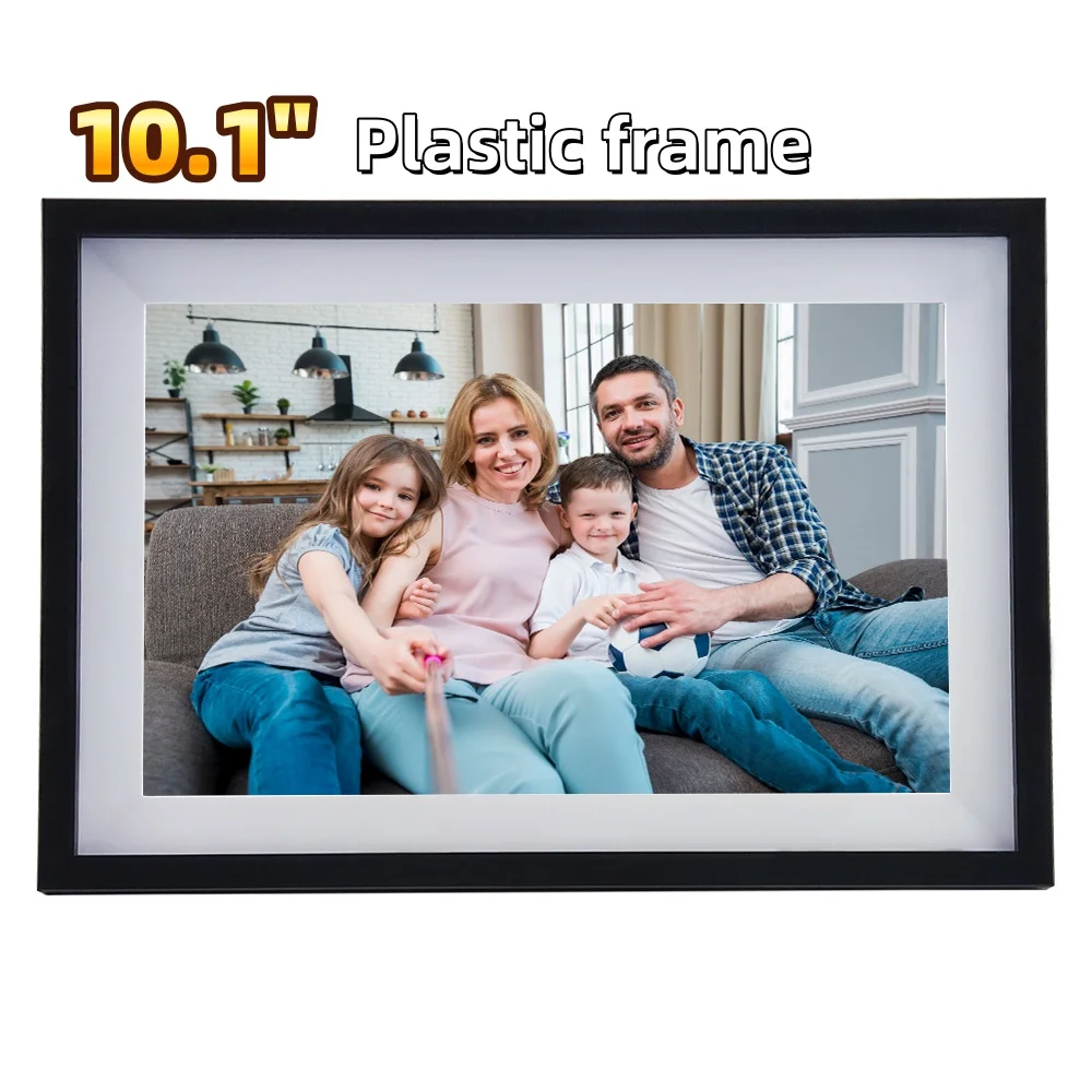 10.1'' with Plastic frame Digital Picture Frame with 16GB Storage, Digital Photo Frame with 1280x800 IPS Touch Screen