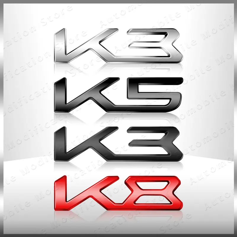 Новая Автомобильная экстерьерная эмблема K3 K5 K8, брызговик, задний багажник, наклейка для Kia Forte, Ceed, Cerato RIO 2, 3, 4, Sorento Sportage
