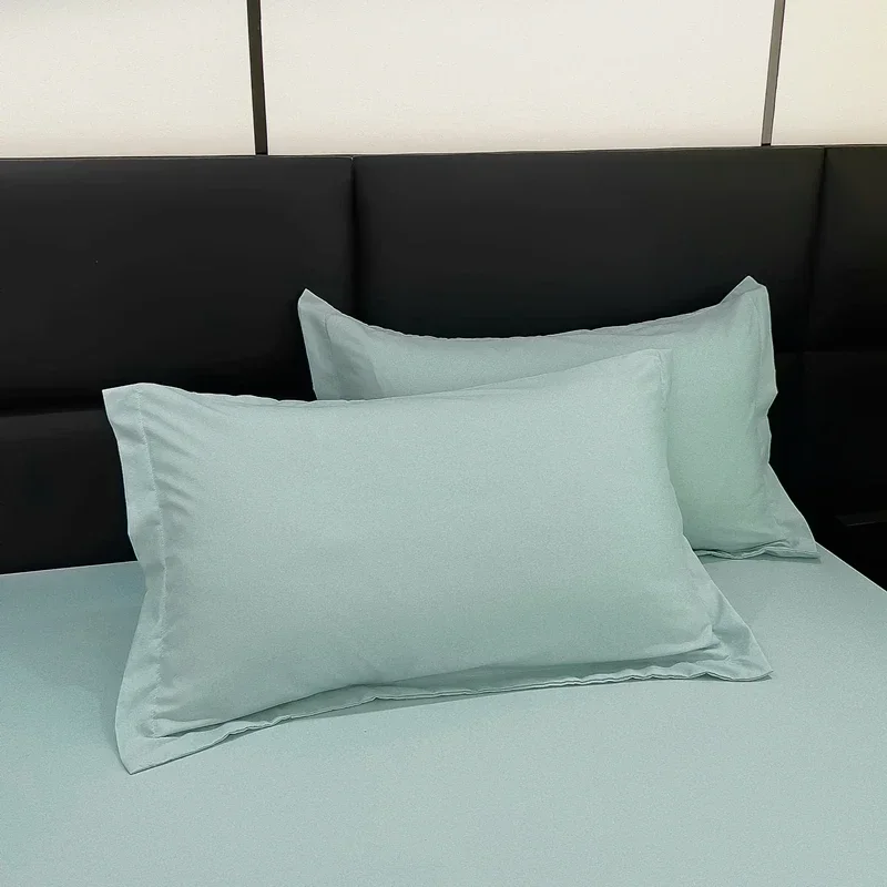 Washed Cotton Solid Color Pillowcase 48*74cm Pillow Case Home Bed Bedding for Standard Size Grade A Home Textile Hotel Decor 1Pc