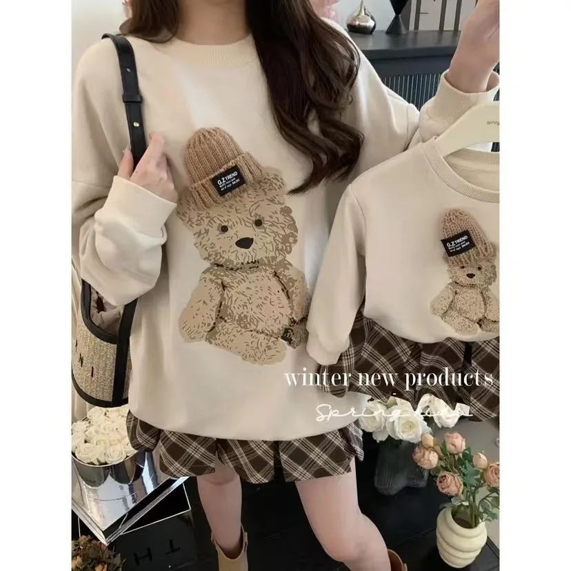 Family Matching Clothes Winter Autumn Sweater Father Son Mother Daughter Oversize Shirt Children Suit Baby Birthday Clothes