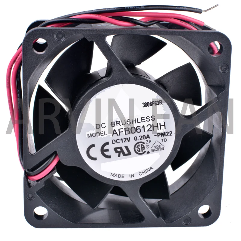 Brand New Original AFB0612HH 6cm 60mm Fan 6025 12V 0.20A Double Ball Bearing 2-wire Power Cooling Fan