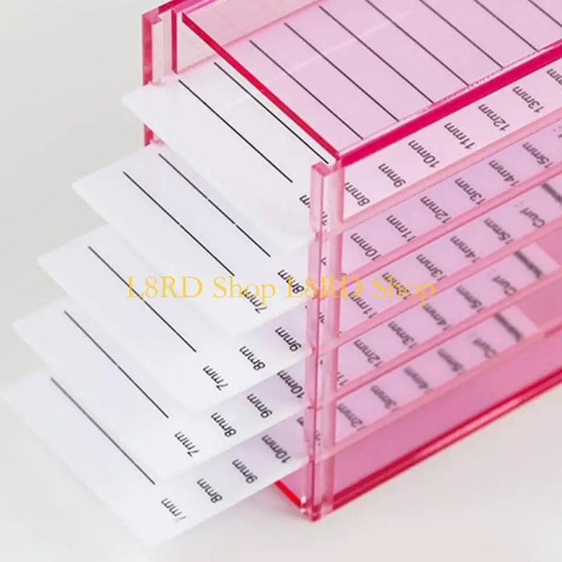 L8RD 5 Layer Clear Eyelash Storage Box,Makeup Display Container,Eyelashes Holder Case