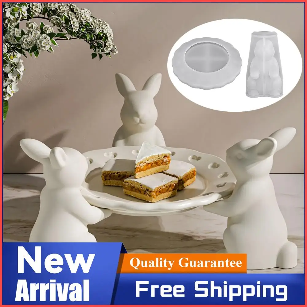 Big Rabbit Silicone Molds DIY Rabbit Offer Ornament Epoxy Molds Home Easter Decorations