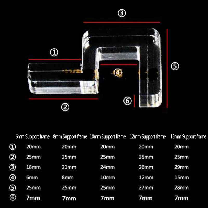 4PCS Fish Tank Acrylic Cover Holder Clear Clip Holder Support Bracket Support Frame Aquarium Accessories Aquarium cover bracket