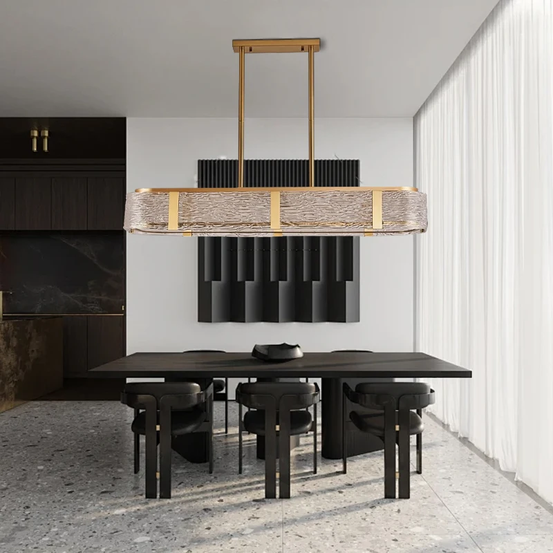 

Clear Water Glass Ceiling Chandelier Dining Table Decor Luxury Modern Hanging Lamp Suspension Chandeliers Lampa Nordic Lights
