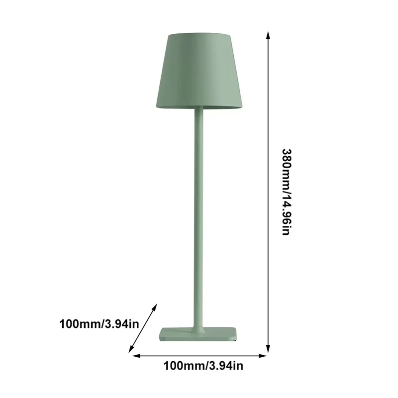 ABBO-For Bedroom Hotel Restaurant Waterproof Table Lamp USB Rechargeable Table Lamp Green