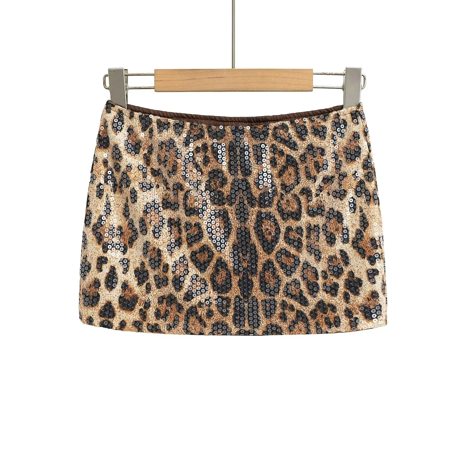 

Sexy Sequined Leopard Print Y2k Skirt 2025 Summer New Tight Sexy Bodycon Hip Short Skirt