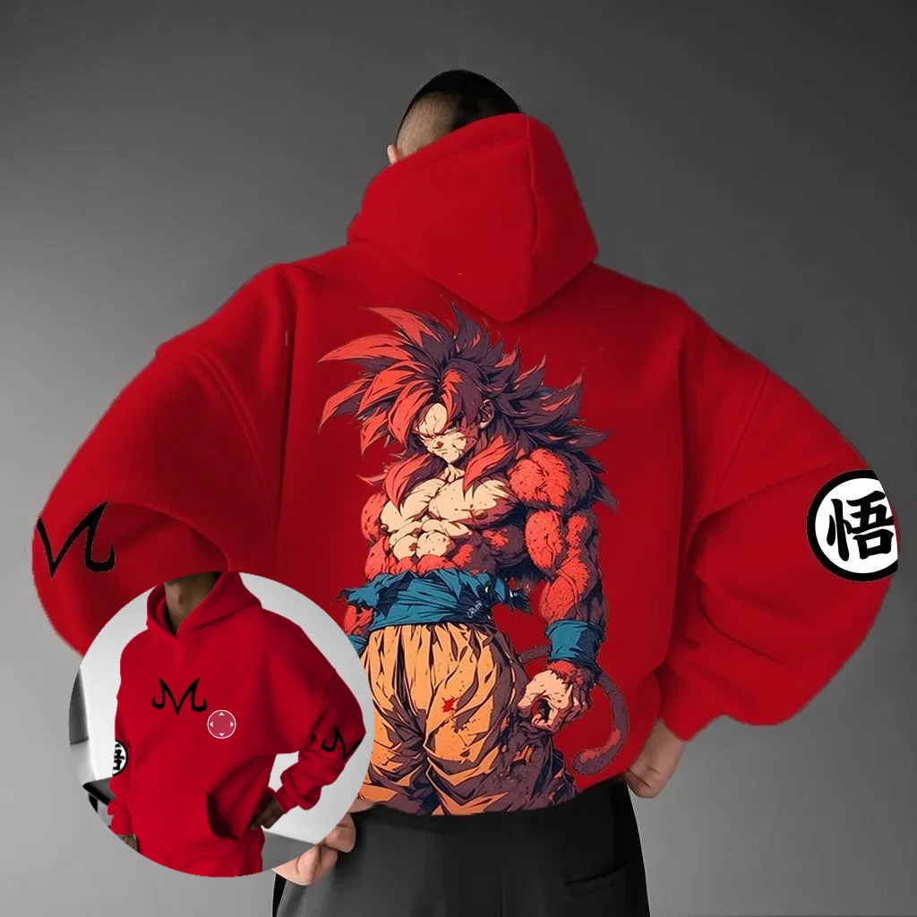 

Толстовка с капюшоном в стиле аниме Dragon Ball Super Saiyan, мужская уличная пуловер, хлопковая повседневная куртка с капюшоном и длинными рукавами, весна-осень