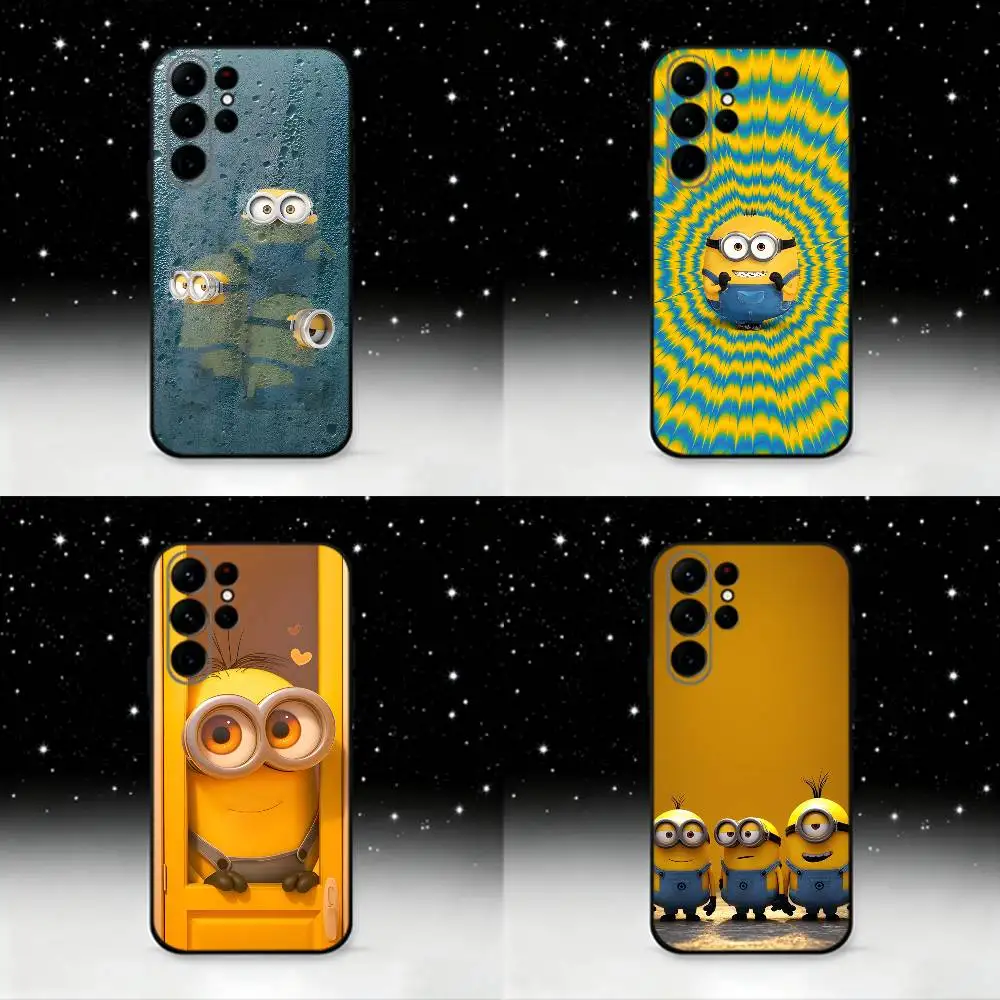 

Cartoon M-Minions-S Phone Case For Samsung S25,S24 Ultra,S20,S30 plus,S22 plus,S23,S30 Ultra 5G Silicone Black Shell