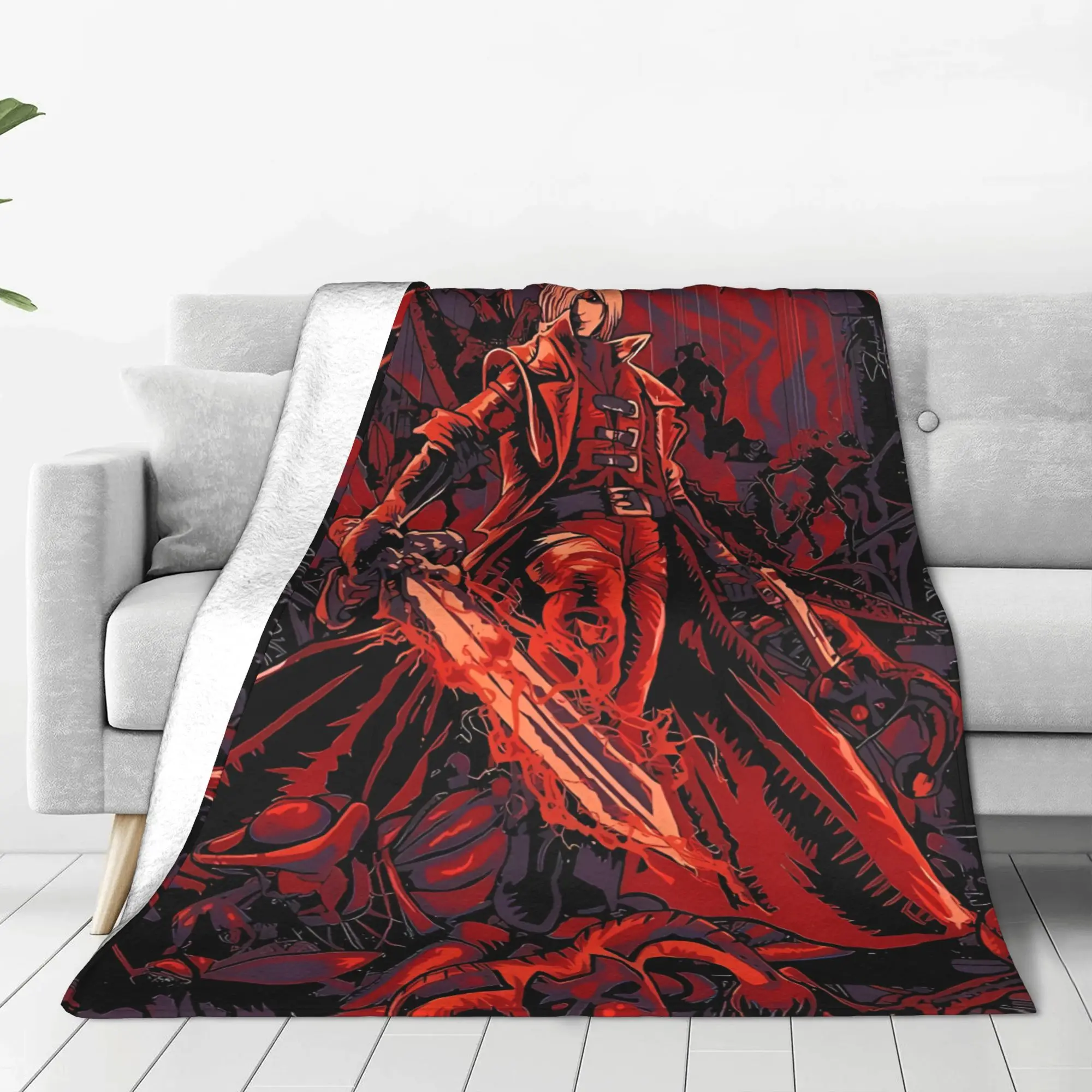 1PC Fantasy Character  D-Devil May Cry Home Room Decorations Winter Blankets For Adults Bedding Home Interior Sofa Knee