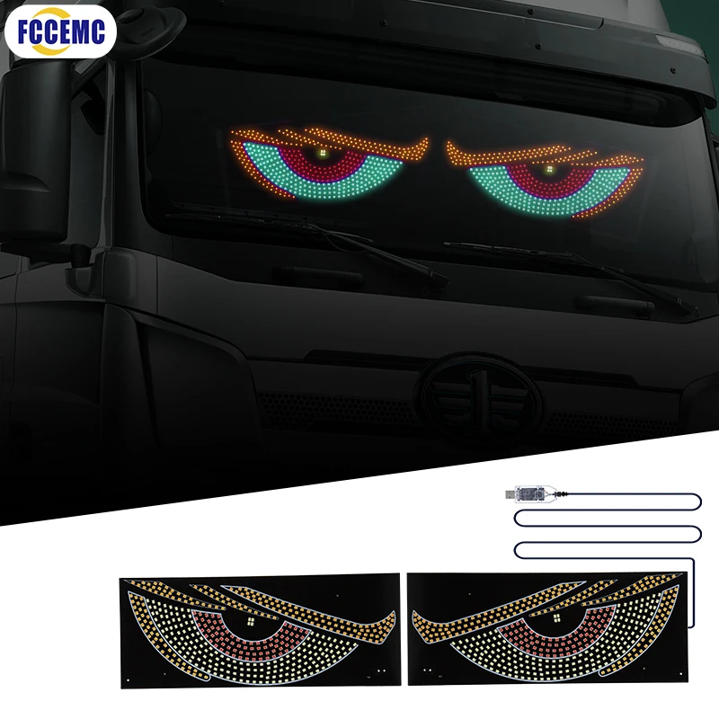 

Светодиодный светильник Devil's Eyes, автомобильные Atomsphere Lights, матричная панель, предупреждающие стробоскопы, USB-разъем, украшение для лобового стекла автомобиля