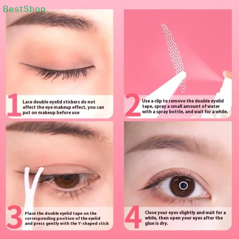 ★ ★ ★ 10 แผ่นสติกเกอร์ตาที่มองไม่เห็น Lace Eye Lift แถบเทปกาวตาสองชั้นสติกเกอร์เทปตาเครื่องมือ
