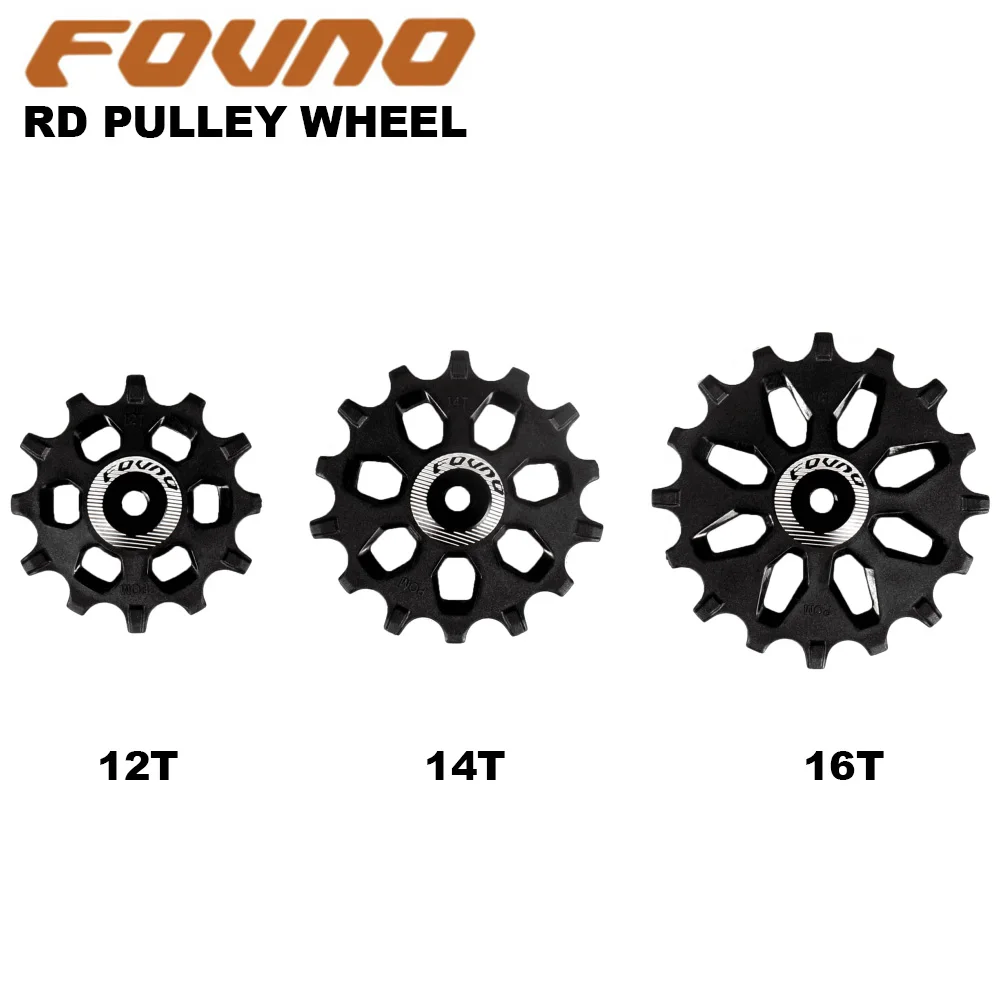 FOVNO 12T 14T 16T 1pcs Rear Derailleur Pulley Set Wide Narrow Tooth Guide Wheel Support 7-12s For Shimano Sram MTB Road Bike