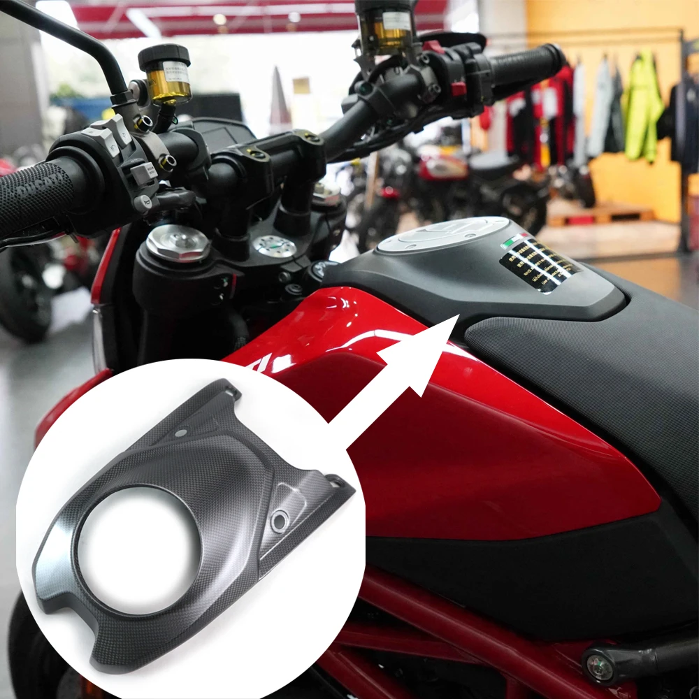 For DUCATI Hypermotard 950 SP RVE 2019-2023 Real Carbon Fiber Front Fuel Tank Cover Fairing Kit Motorcycle Modified Parts Matte