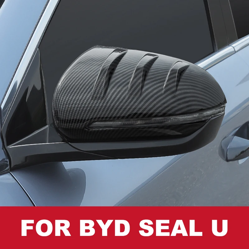 Car Rearview Mirror Cover For Byd Seal U For Byd Song Plus Ev/Dmi Abs Carbon Fiber Rear View Mirror Decorative Shell Accessories