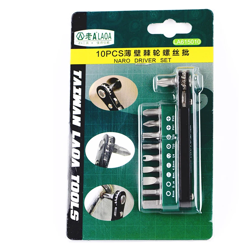 LAOA Mini Cacciavite A Cricchetto Set S2 Cacciaviti In Avanti e Retromarcia Strumento Multifunzione con Phillip Intaglio Torx Bit