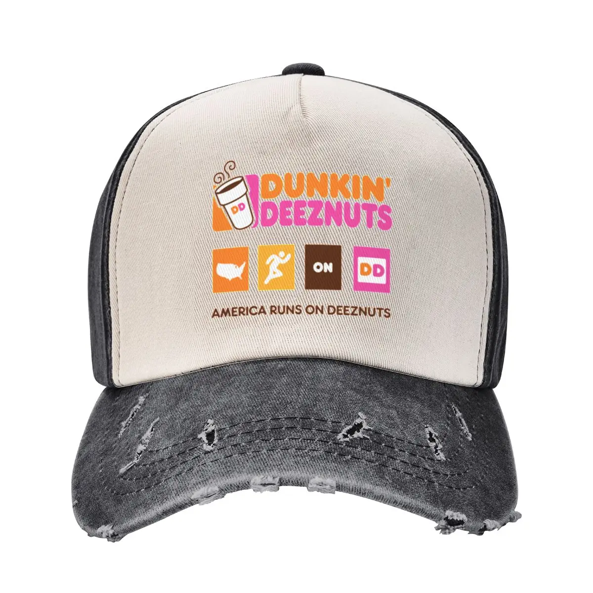 

Dunkin Deeznuts - America Runs On Deeznuts Baseball Cap Cosplay Winter hat Vintage Men's Women's