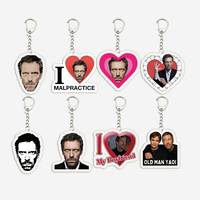 Acrylic House MD Keychains for Accessories Bag House MD Charm Keyrings Chains Jewelry Fans Friends Gift