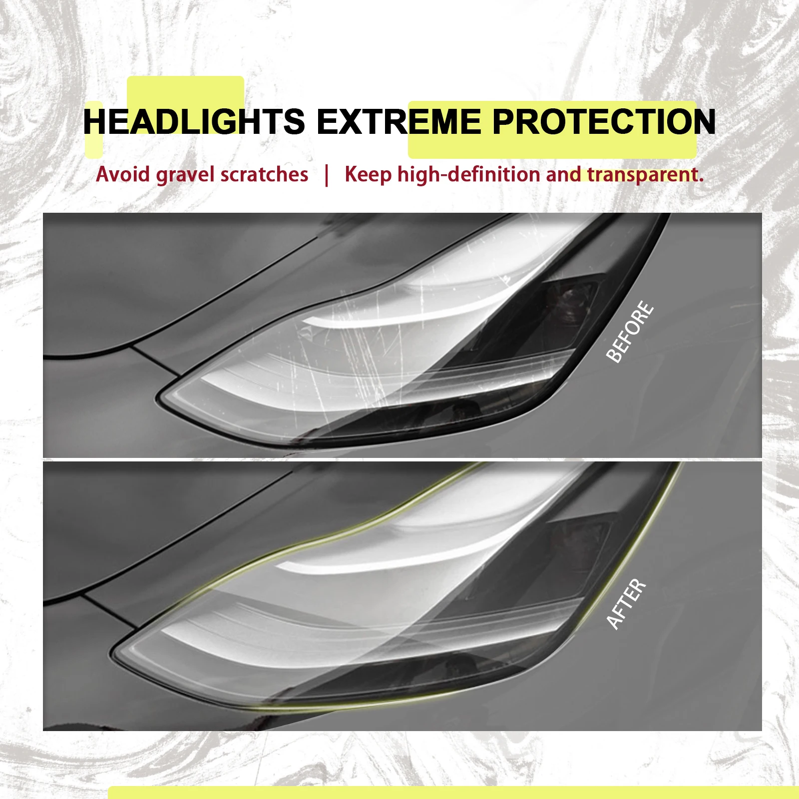 Paint Protective Film Compatible with Tesla Model Y Rear Door Waterproof PPF Films Lower Anti Scratch Stickers Pre-Cut Wraps Kit