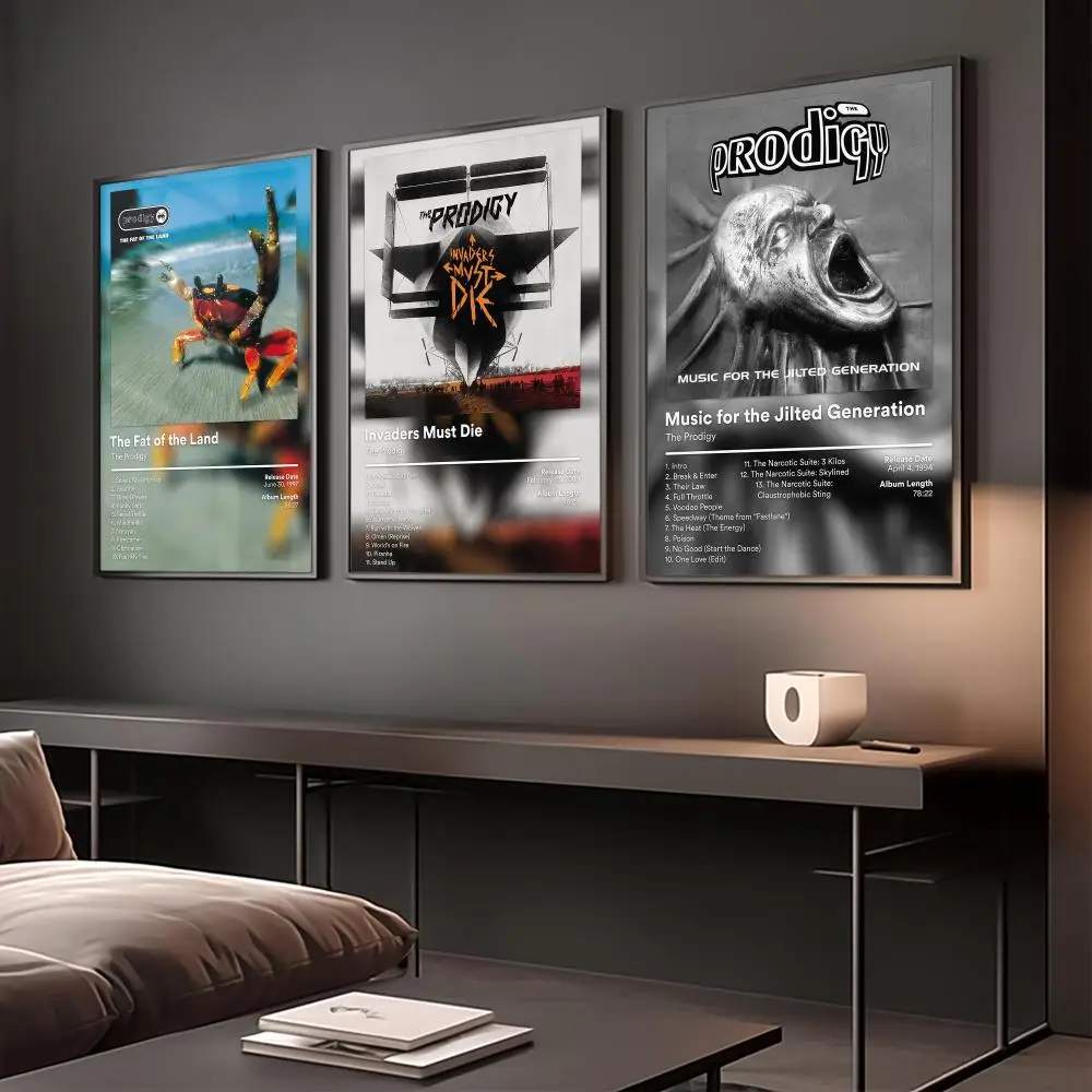 Electronic Music T-The Prodigy Poster Modern Minimalist Wall Art Prints Poster Home Decor Interior Bedroom Living Room