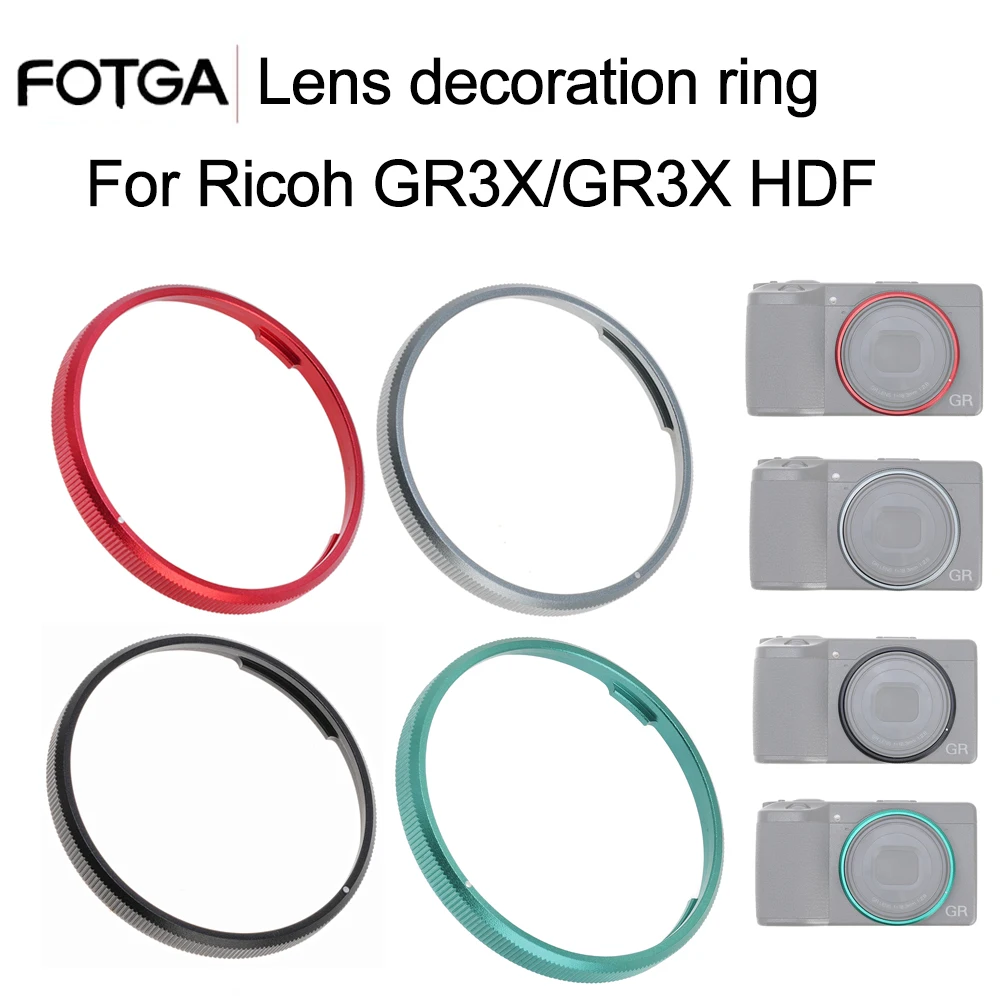 FOTGA Lens Ring For Ricoh GRIIIX/GRIII HDF GR3X Camera Replaces For Ricoh GN-1 Lens Decoration Ring Cap Green Red Accessories