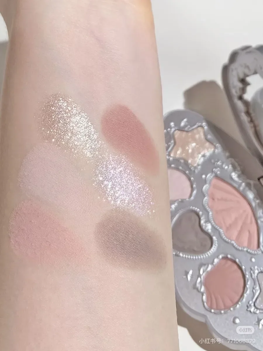 フラワーノウシェルパールコレクションアイシャドウパレットアイグリッターメイクアップパレットロングラスティング6カラーアイシャドウ化粧品