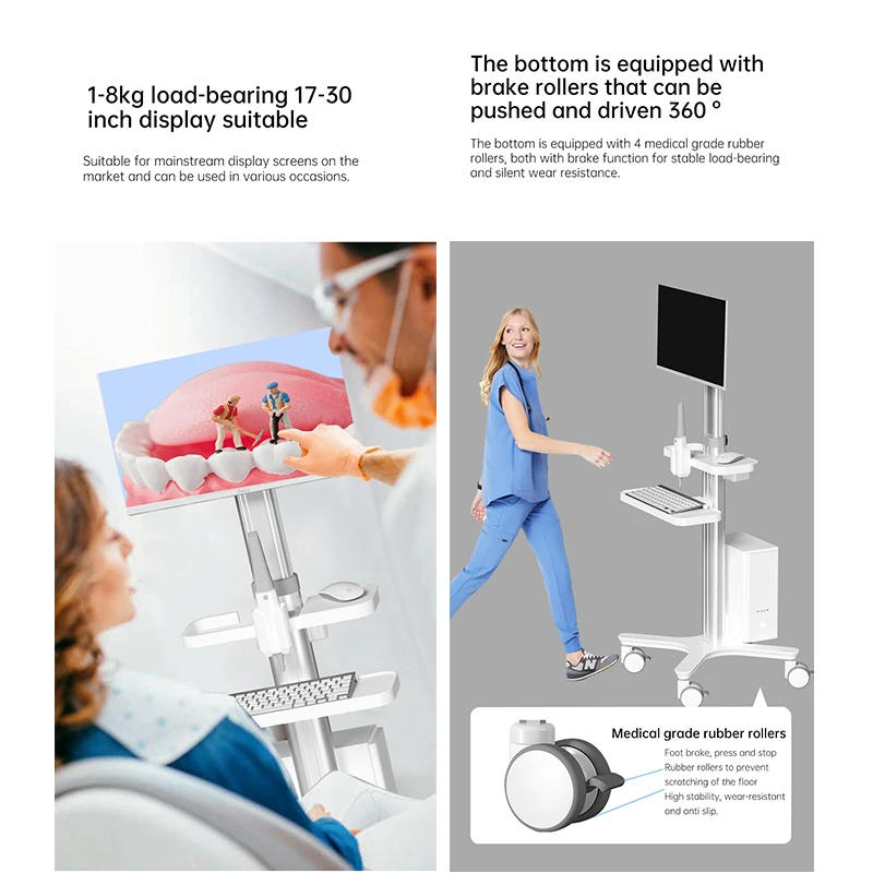 عربة متحركة لعيادة الأسنان LK-W17 لكاميرا الأسنان والماسح الضوئي ثلاثي الأبعاد