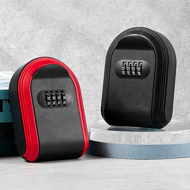 À prova de intempéries exterior chave cofre, segurança armazenamento caso, chave Lock Box, 4 combinação de dígitos, montado na parede