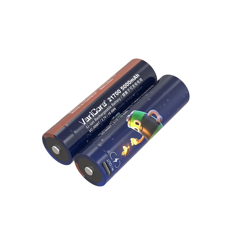 VariCore 21700 3.7 فولت 5000 مللي أمبير بطارية ليثيوم متعددة الوظائف من النوع c مدخلات 5 فولت مخرج مصدر طاقة متنقل محمول