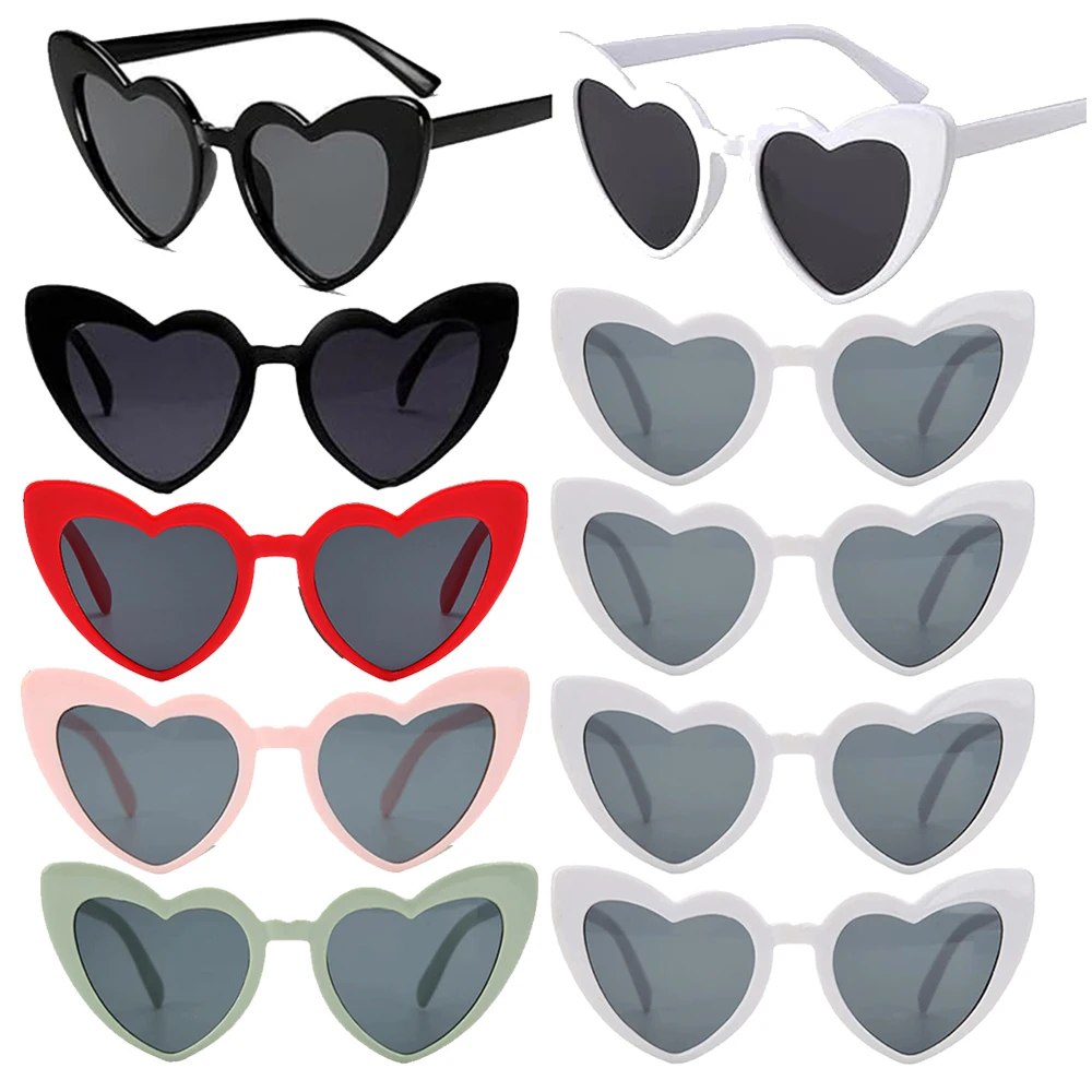 Lunettes de soleil en forme de cœur pour enterrement de vie de jeune fille, lunettes vintage œil de chat, cadeaux pour demoiselles d'honneur, faveurs de douche nuptiale, décorations de mariage