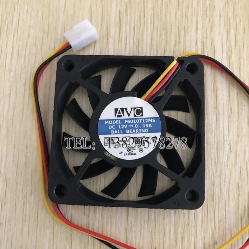 

AVC F6010T12MS DC 12V 0.15A 60x60x10mm 3-Wire Server Cooling Fan