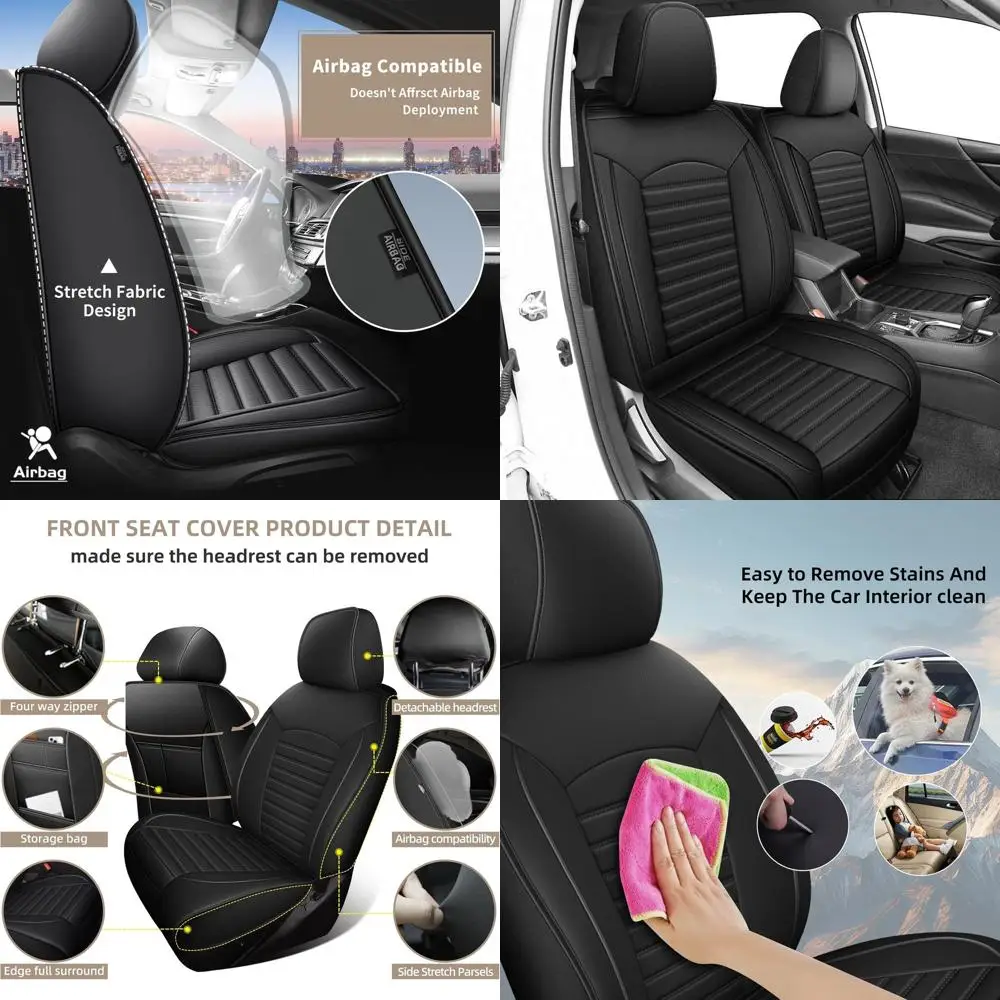 

2 чехлы на передние автомобильные сиденья, подходящие для Forester 2007-2024 2025 — водонепроницаемые чехлы на сиденья из искусственной кожи, автомобильная дышащая подушка сиденья