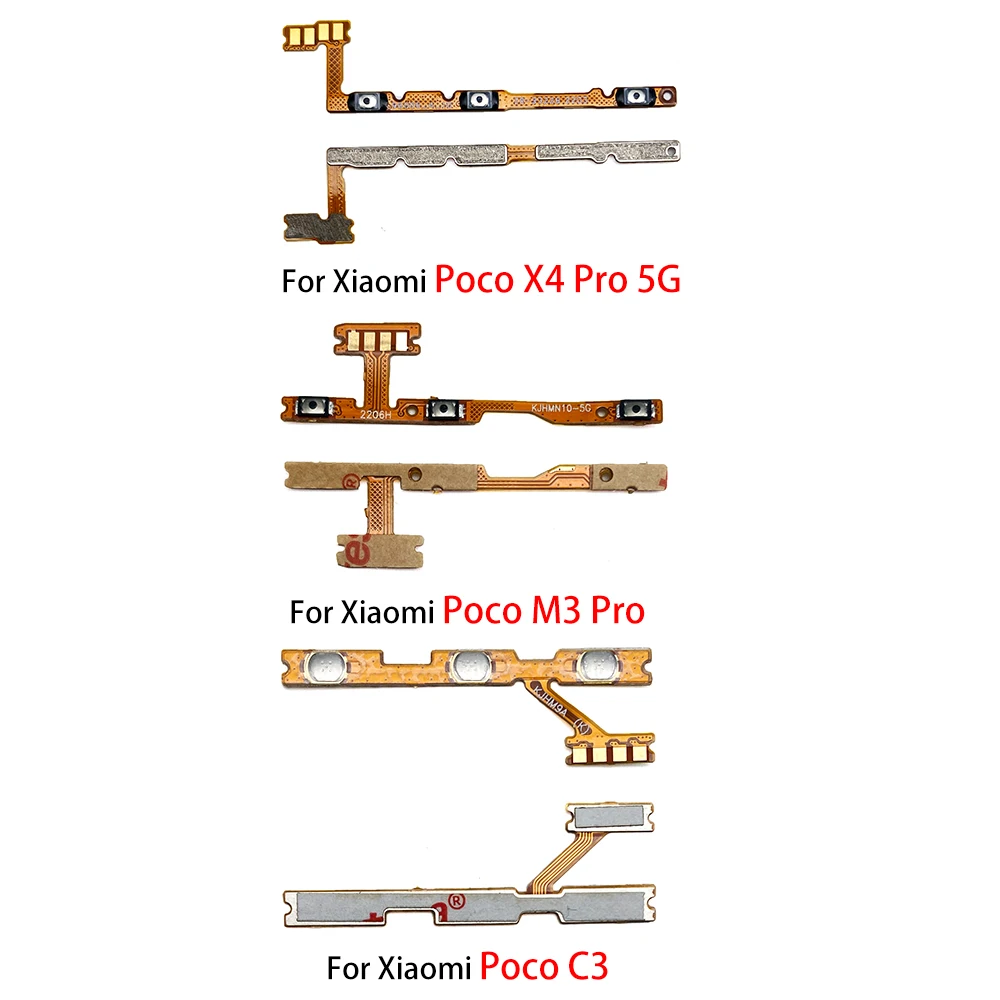 NEW Replacement Power On Off Volume Side Button Key Flex Cable For Xiaomi Poco C3 F1 F2 F3 GT M2 M3 X2 X3 GT X4 Pro 5G X4 GT M5