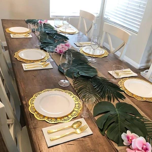 أوراق النخيل الاستوائية الاصطناعية للحفلات ، سفاري الغابة ، الشاطئ ، موضوع هاواي لوا ، زفاف ، عيد ميلاد ، زخرفة نبات المائدة ، 12 قطعة أفضل 8 هدايا تذكارية لمبيعات هاواي - رقم 1