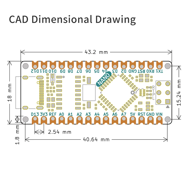 Compatible with Arduino Nano V3.0 CH340G Improved Atmega328P Development Board Type-C Interface