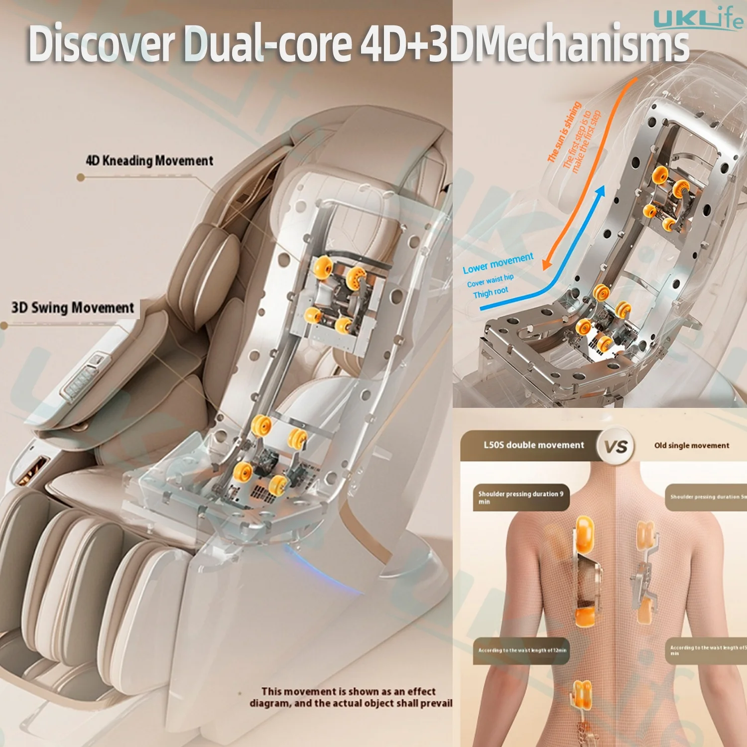 3 Year Warranty Luxury Massage Chair, Dual-Core 4D Zero Gravity with Full Body Air Compression, 3D Thai Stretch & Electric Leg L