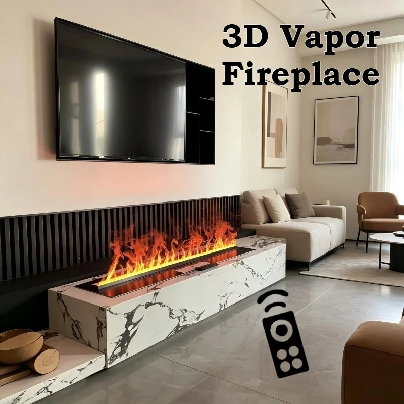 

Ultra Thin 3D Vapor Fireplace Wall Recessed Electric Flame Effect Smart Home Integrated Water Vapor Fireplace Insert fire place