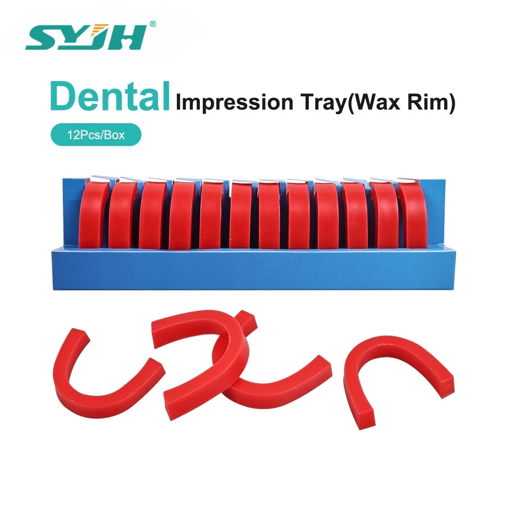 36Pcs/3Boxes Dental Wax Rim U Shape Dental Base Plate Occlusal Rim Bite Block For Denture Casting Dentistry Lab Materials