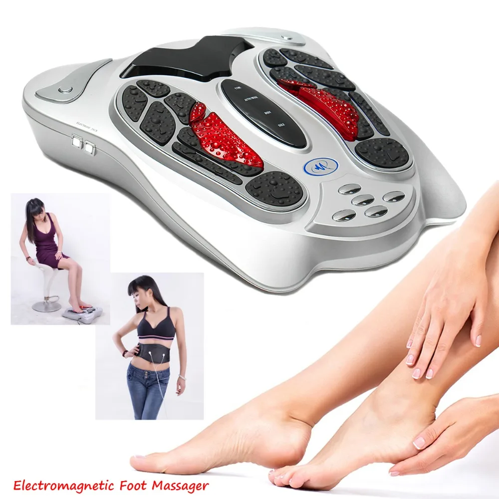 Electric Foot Massager Machine Heat Far Infrared Acupuncture Shiatsu Feet Massage Blood Circulation Device Body Physical Therapy