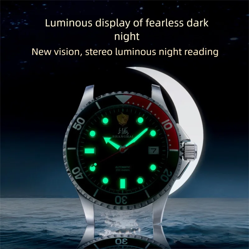 shanghai relogio masculino Men Watch 200m Diving Business Waterproof Fashion Automatic Mechanical Watch Ocean Series SH3095