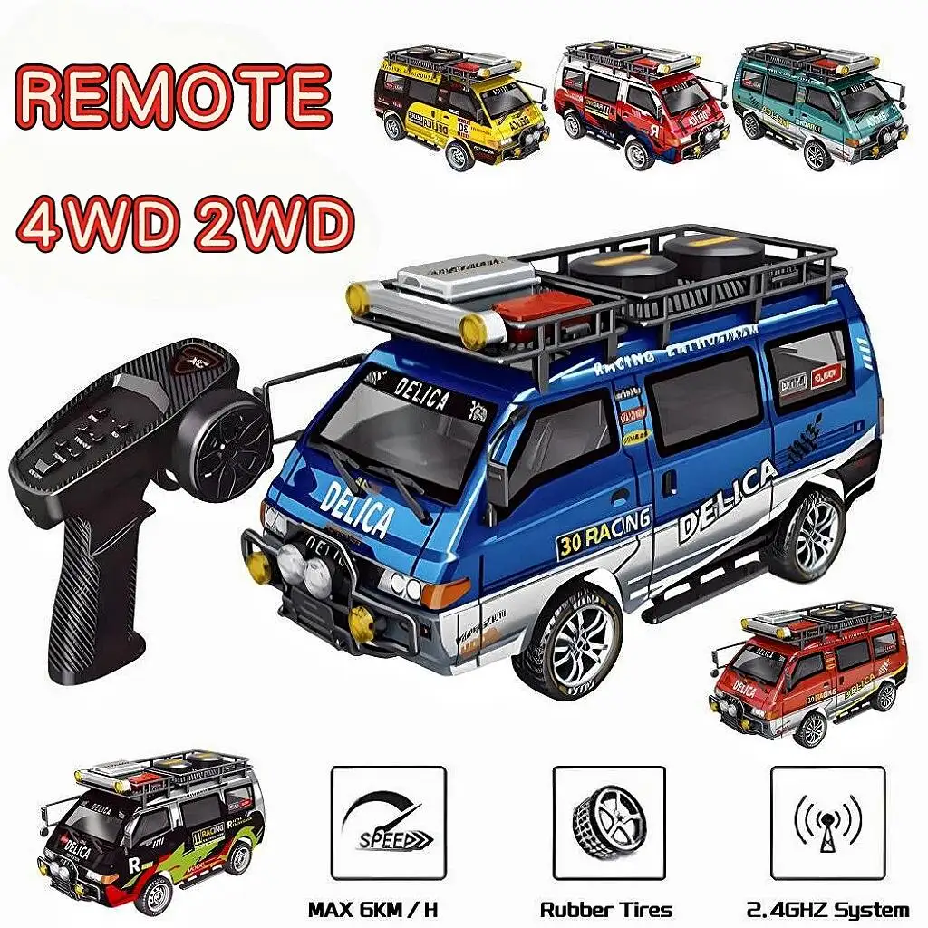 

1/24 Remote Control Car 1:24 Scale Mitsubishi Delika Car Model 2WD/4WD High Speed Remote Control Car Toy With Lights Gift