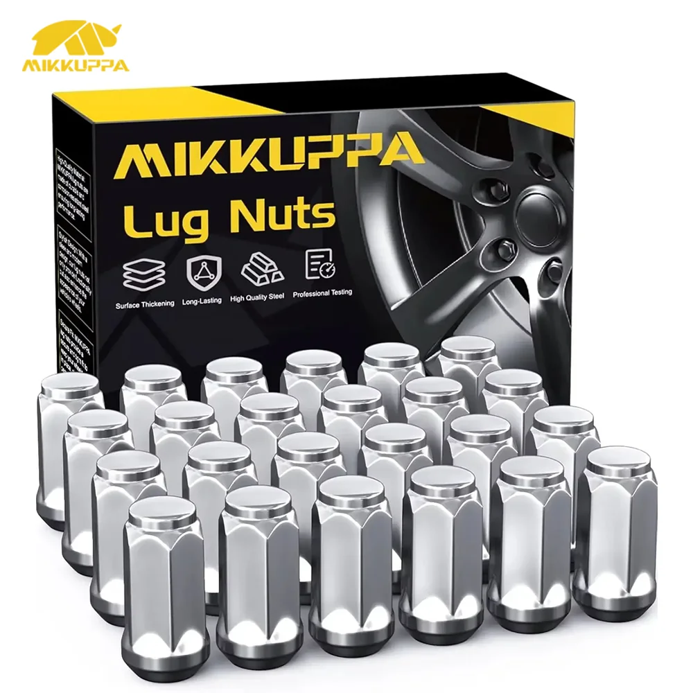 

MIKKUPPA 24PCS M14x1.5 Lug Nuts Steel Closed End Wheel Nuts 3/4" Hex 1.8" Tall, Direct Replacement Upgrade Compatible with Chevy
