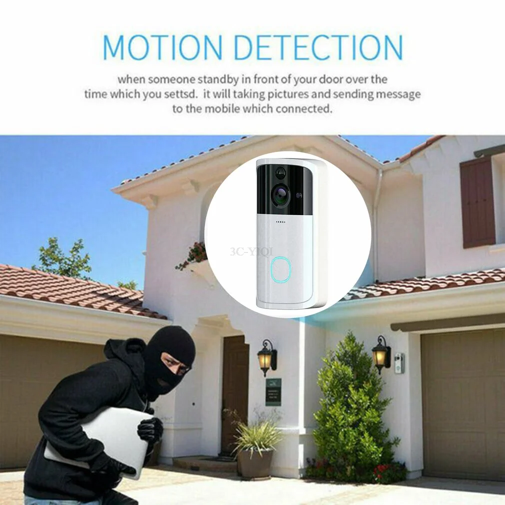 الذكية اللاسلكية WiFi الجرس فيديو هاتف مزود بكاميرا جرس إنترفون الأمن الرئيسية M7 V5 720P آمنة اللاسلكية كاميرا جرس الباب WiFi